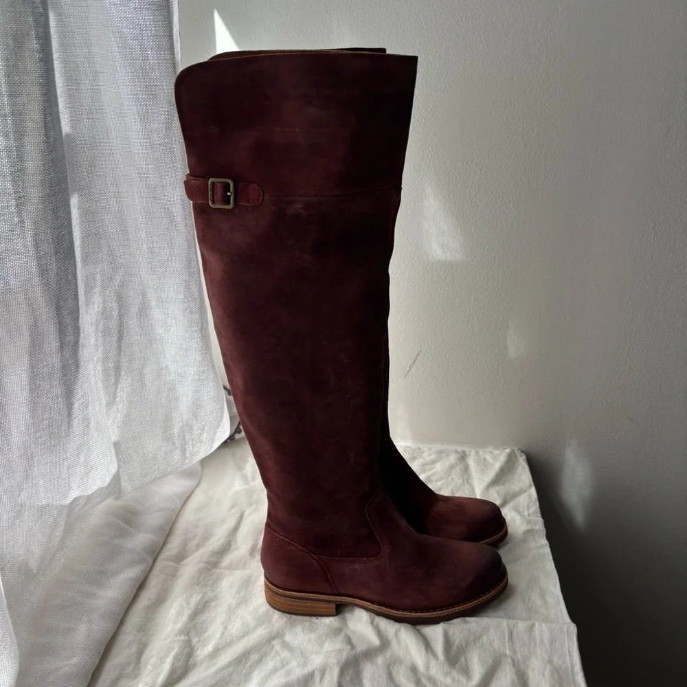New KORK-EASE Addison Distressed Over The Knee Boot Sz 6 Taupe Comfort Walking